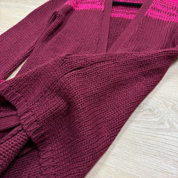 Sundance Wool Blend Knit Cardigan Women’s XS Color Maroon/Pink - Picture 2 of 5